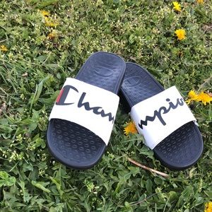 White Champion sandals!🔥